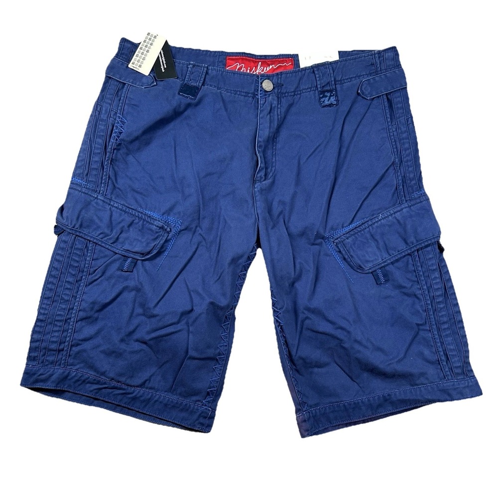 Miskeen Shorts Mens 40 Cargo Baggy Hip Hop Navy Blue Skater Embroidered
